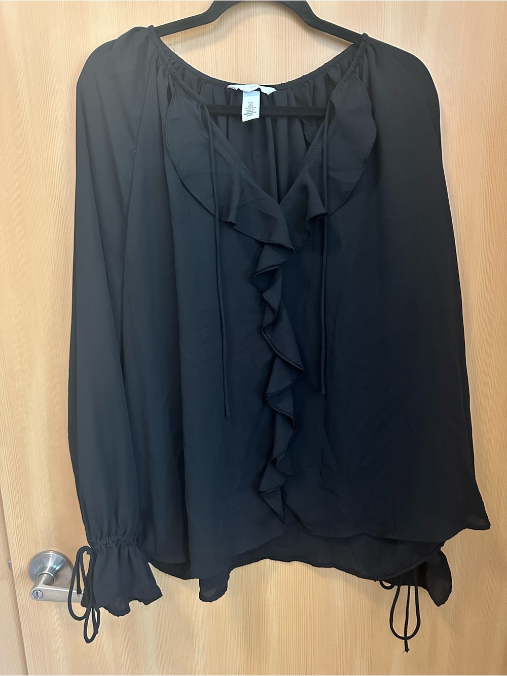 Black Ruffle Top